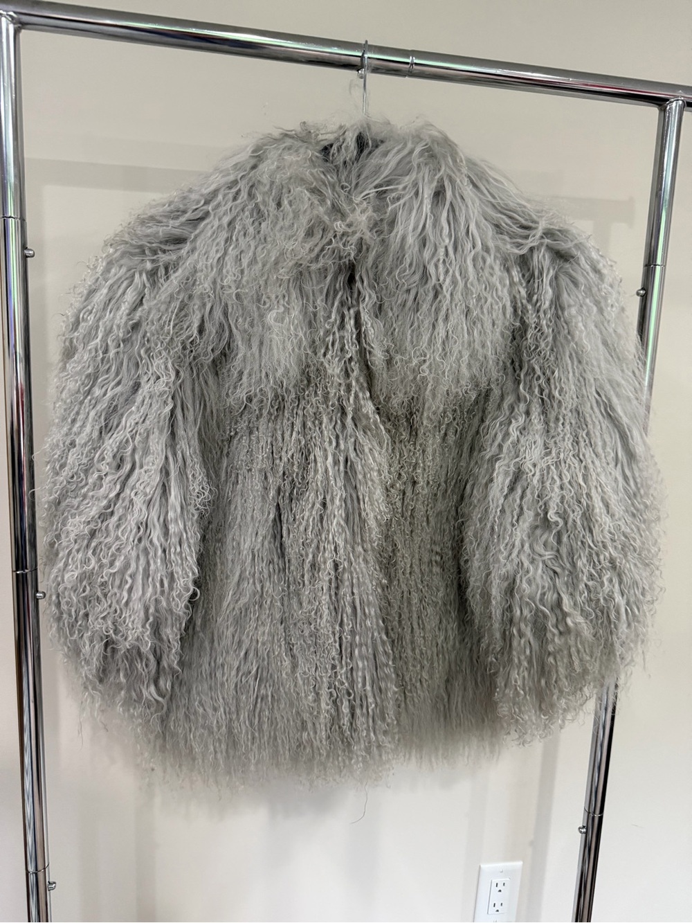Adrienne Landau Grey Lamb Fur Fur Jacket w/ Tags size Large